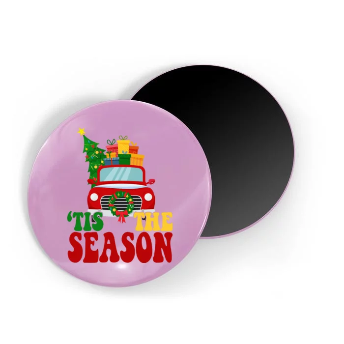 Tis The Season Jolly Christmas Truck Magnet