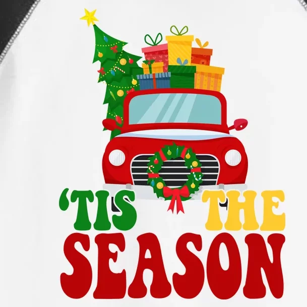 Tis The Season Jolly Christmas Truck Toddler Fine Jersey T-Shirt