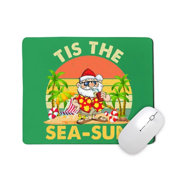 Tis The Sea Sun Santa Beach Summer Christmas In July Summer Mousepad