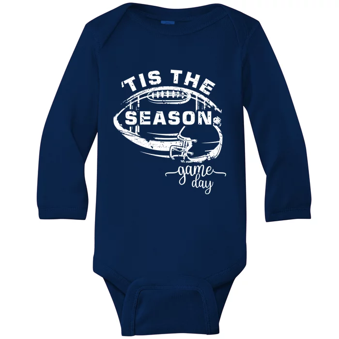 Tis The Season Football Gift Tis The Season Football Gift Baby Long Sleeve Bodysuit