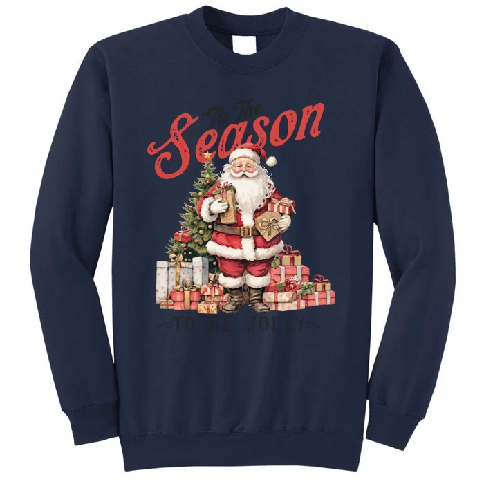 Tis The Season To Be Jolly | Vintage Santa Claus Tall Sweatshirt