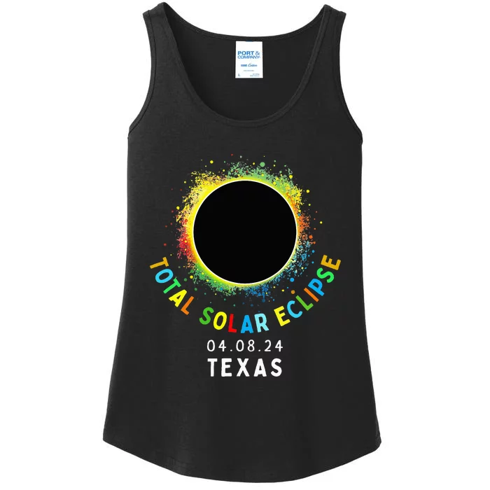 Texas Total Solar Eclipse Totality April 8 2024 Ladies Essential Tank