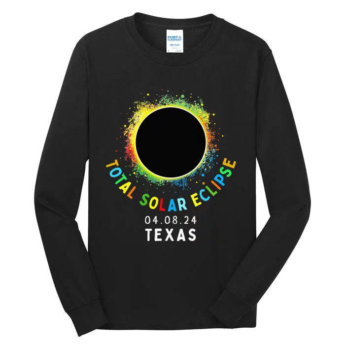 Texas Total Solar Eclipse Totality April 8 2024 Tall Long Sleeve T-Shirt