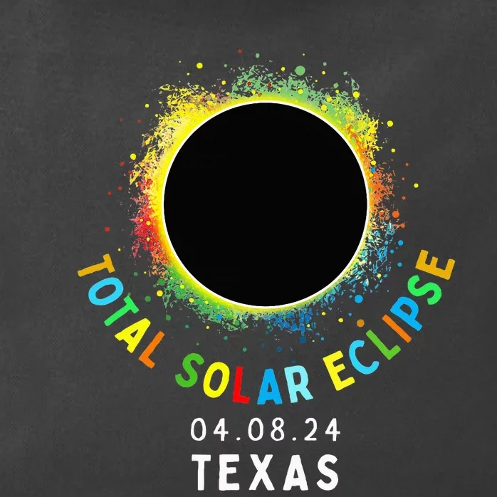 Texas Total Solar Eclipse Totality April 8 2024 Zip Tote Bag