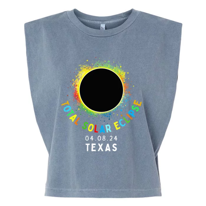 Texas Total Solar Eclipse Totality April 8 2024 Garment-Dyed Women's Muscle Tee