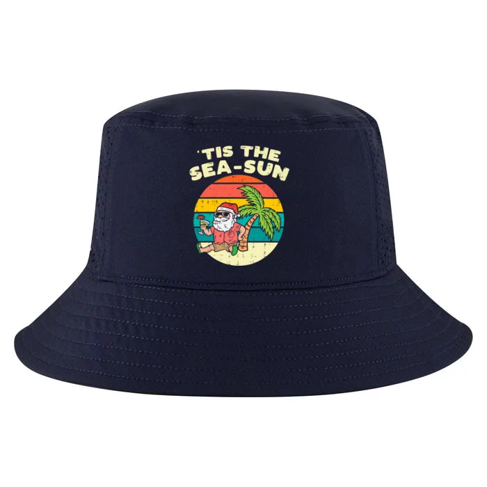 Tis The Sea Sun Santa Beach Summer Christmas In July Summer Cool Comfort Performance Bucket Hat