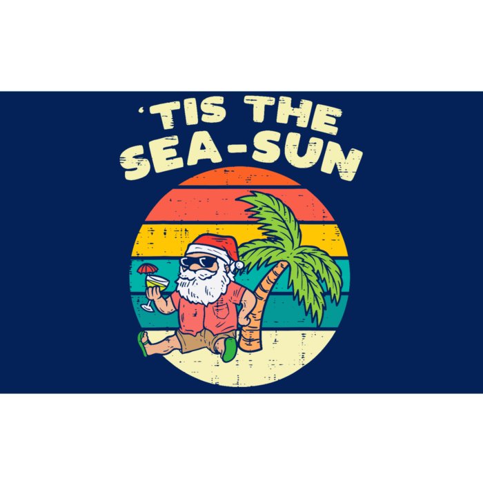 Tis The Sea Sun Santa Beach Summer Christmas In July Summer Bumper Sticker