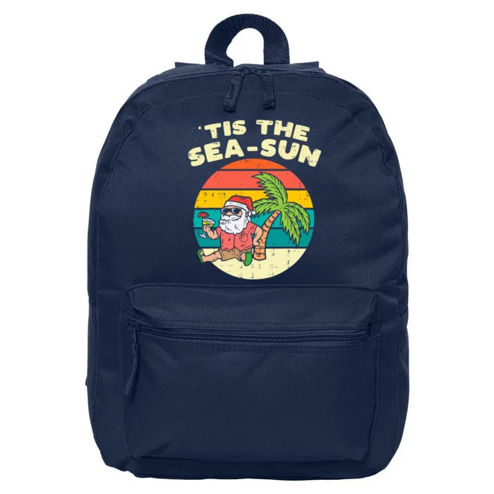 Tis The Sea Sun Santa Beach Summer Christmas In July Summer 16 in Basic Backpack