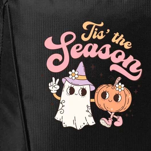 Tis The Season Cute Ghost Pumpkin Funny Halloween Costume Gift City Backpack