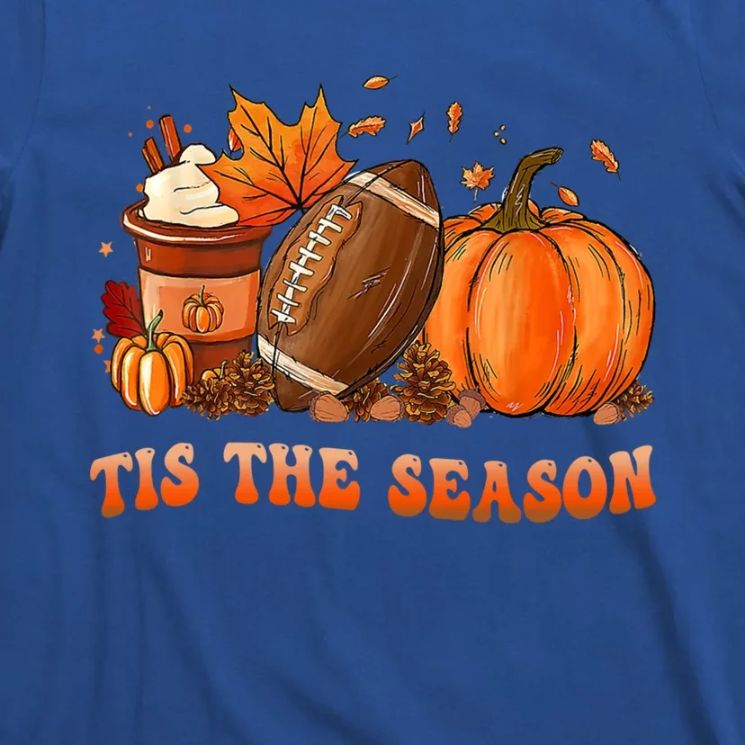 Tis The Season Pumpkin And Spice Football Cute Gift T-Shirt