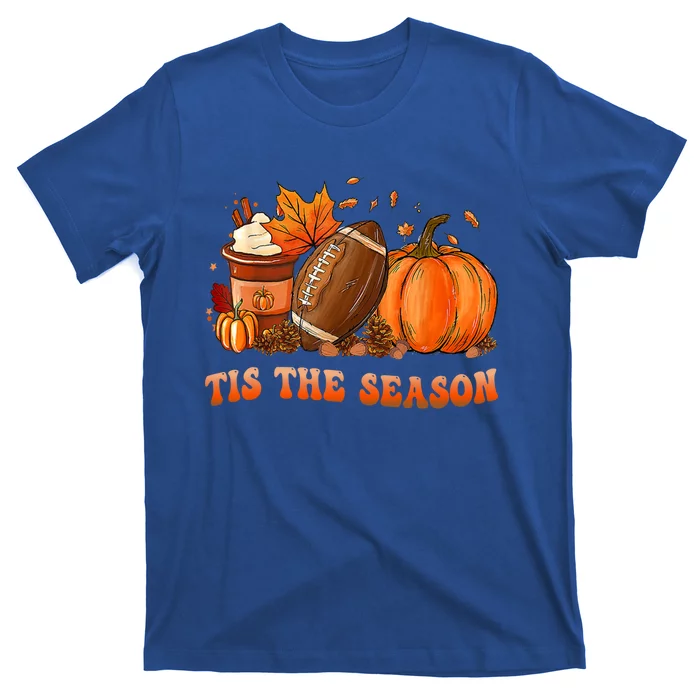 Tis The Season Pumpkin And Spice Football Cute Gift T-Shirt