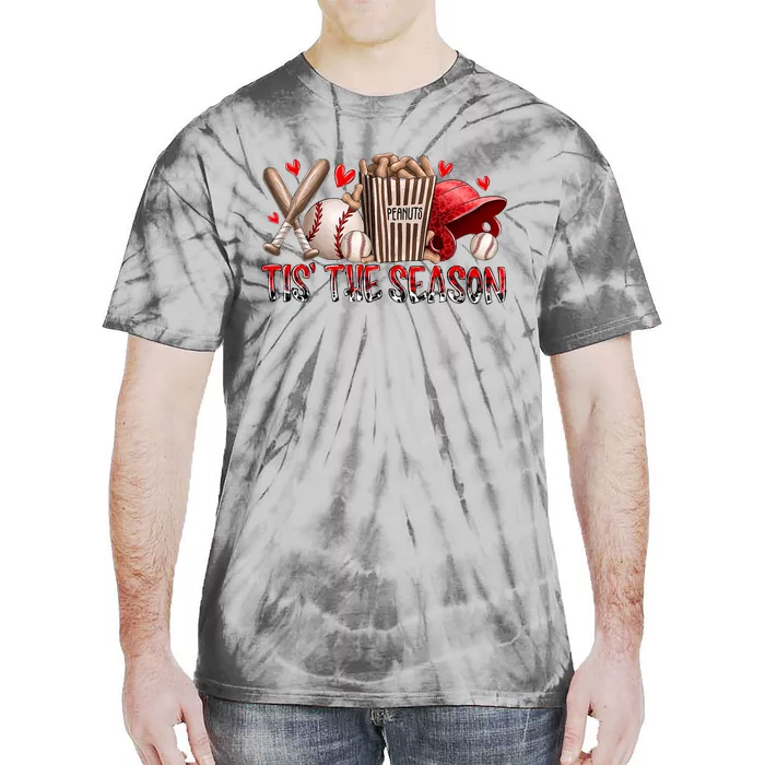 Tis The Season Baseball Game Day Sports Fan Baseball Lover Tie-Dye T-Shirt