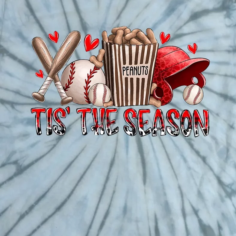 Tis The Season Baseball Game Day Sports Fan Baseball Lover Tie-Dye T-Shirt