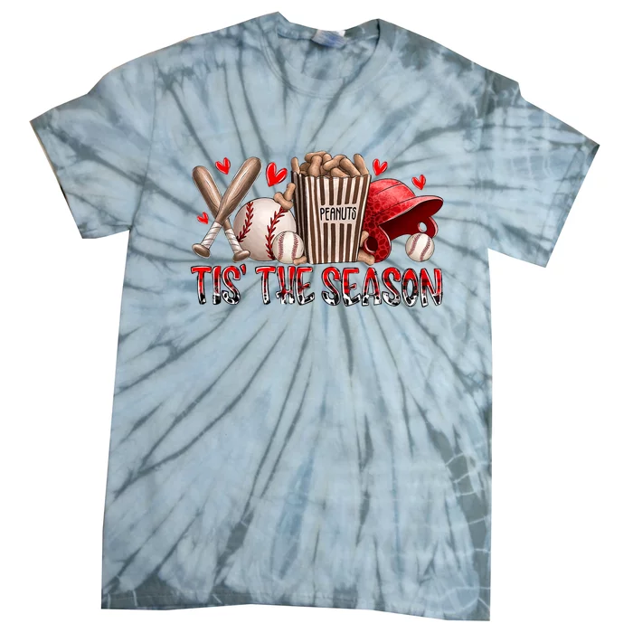 Tis The Season Baseball Game Day Sports Fan Baseball Lover Tie-Dye T-Shirt