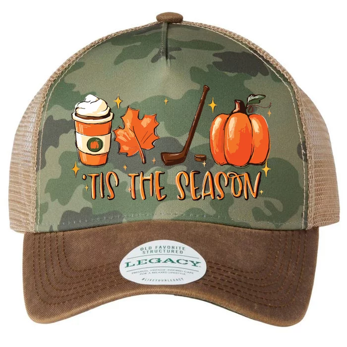 Tis The Season Hockey Latte Leaves Hello Pumpkin Halloween Legacy Tie Dye Trucker Hat