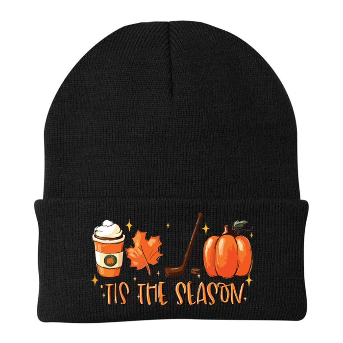 Tis The Season Hockey Latte Leaves Hello Pumpkin Halloween Knit Cap Winter Beanie