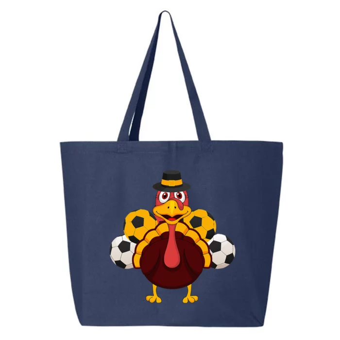 Thanksgiving Turkey Soccer Ball Sports Lover 25L Jumbo Tote