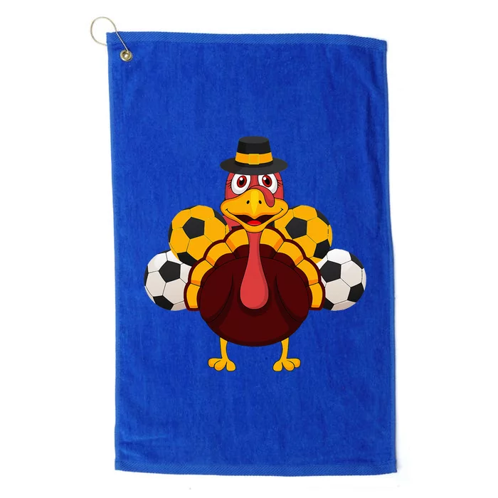 Thanksgiving Turkey Soccer Ball Sports Lover Platinum Collection Golf Towel