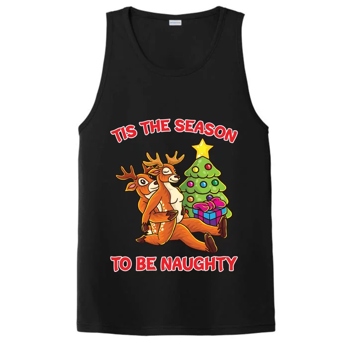 Tis The Season To Be Naughty Humping Reindeer Love Couple Meaningful Gift Performance Tank