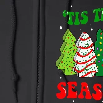 Tis' The Season Christmas Tree Cakes Debbie Groovy Full Zip Hoodie