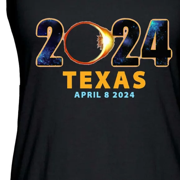 Texas Total Solar Eclipse 2024 Ladies Essential Flowy Tank