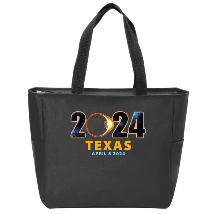 Texas Total Solar Eclipse 2024 Zip Tote Bag