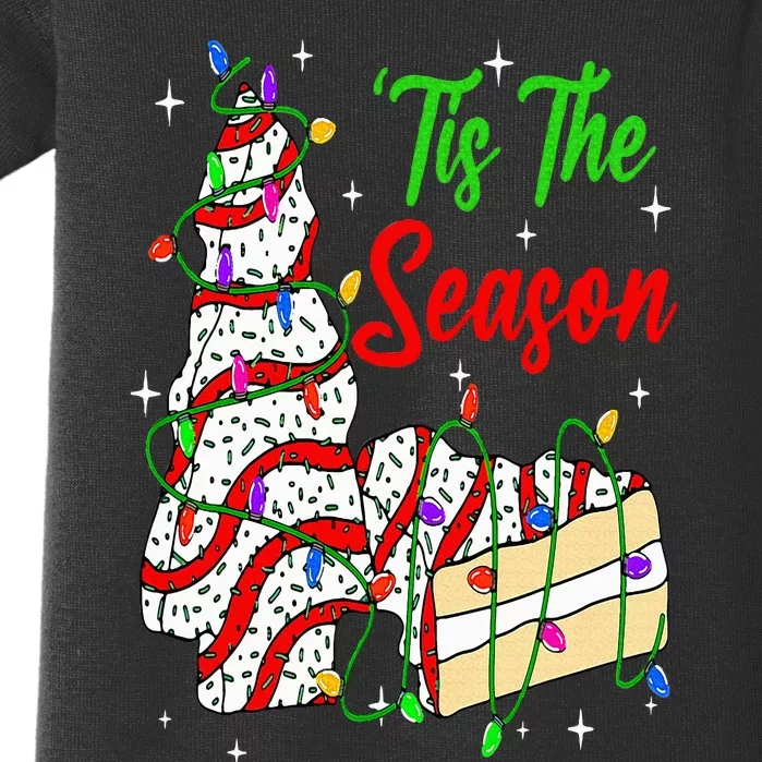 Tis' The Season Christmas Funny Tree Cakes Debbie Xmas Baby Bodysuit