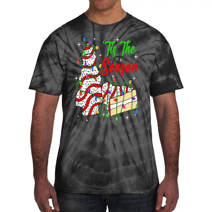 Tis' The Season Christmas Funny Tree Cakes Debbie Xmas Tie-Dye T-Shirt