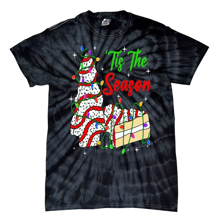 Tis' The Season Christmas Funny Tree Cakes Debbie Xmas Tie-Dye T-Shirt