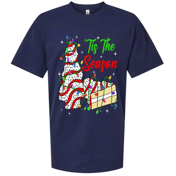 Tis' The Season Christmas Funny Tree Cakes Debbie Xmas Sueded Cloud Jersey T-Shirt