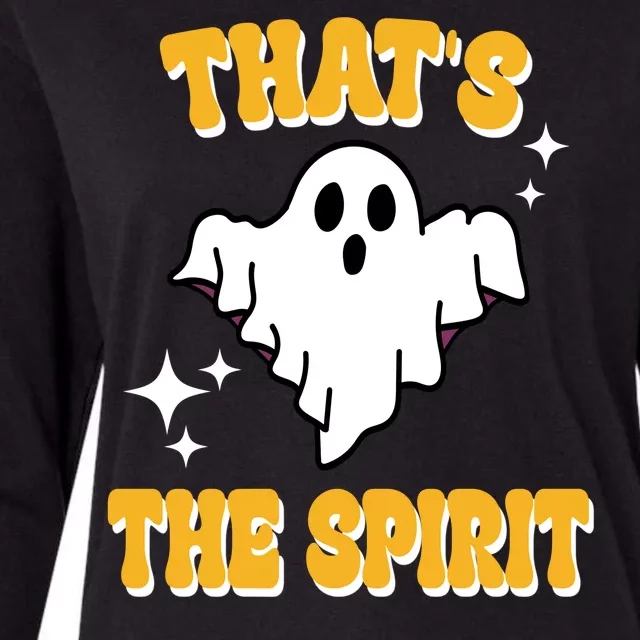 Thats The Spirit Funny Halloween Ghost Womens Cotton Relaxed Long Sleeve T-Shirt