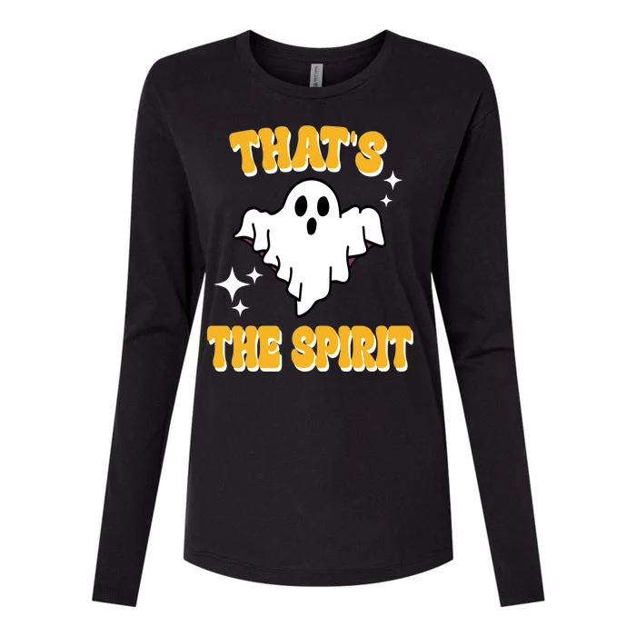 Thats The Spirit Funny Halloween Ghost Womens Cotton Relaxed Long Sleeve T-Shirt