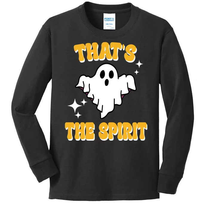 Thats The Spirit Funny Halloween Ghost Kids Long Sleeve Shirt