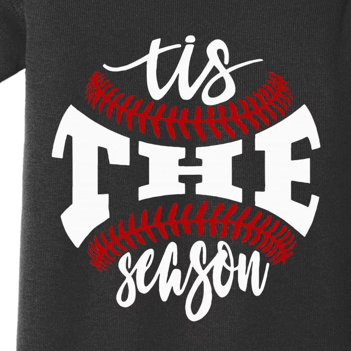 Tis The Season Baseball Lovers Baby Bodysuit