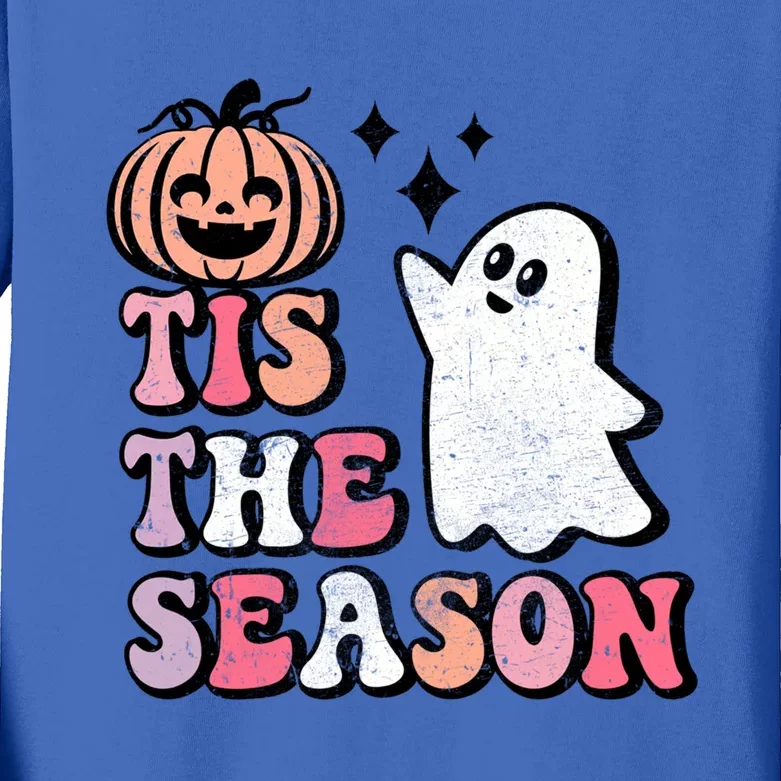 Tis The Season Cute Halloween Retro Ghost Gift Kids Long Sleeve Shirt