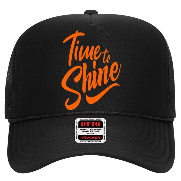 Time To Shine High Crown Mesh Trucker Hat