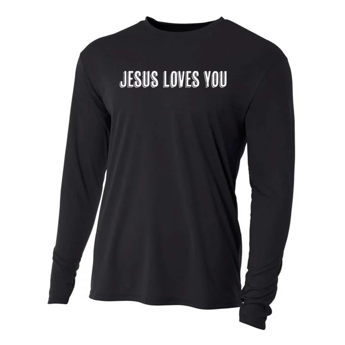 Top That Says The Words Jesus Loves You Christian Cooling Performance Long Sleeve Crew