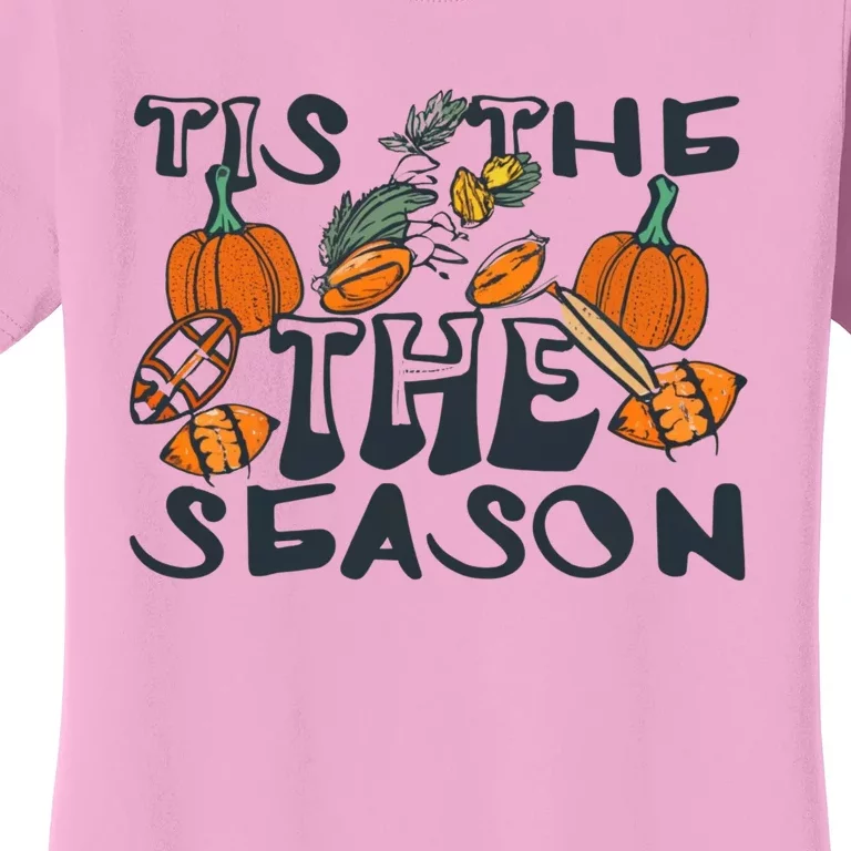 TIS THE SEASON FALL FOOTBALL THANKSGIVING PUMPKIN SPICE Women's T-Shirt