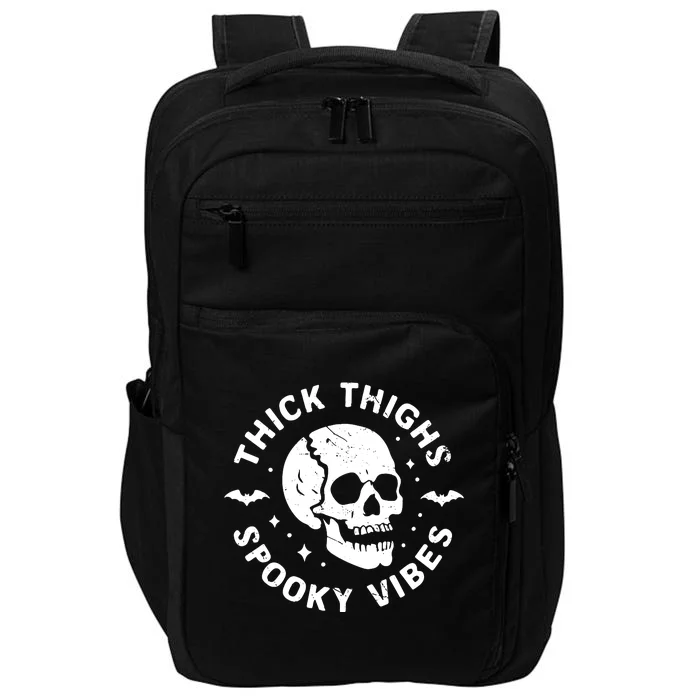 Thick Thighs Spooky Vibes Skull Funny Halloween Impact Tech Backpack