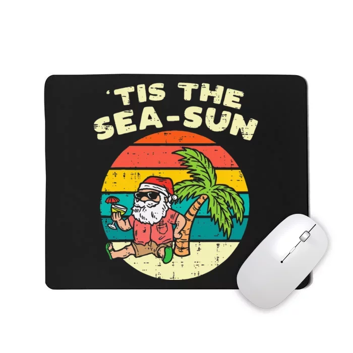 Tis The Sea Sun Santa Beach Summer Christmas In July Summer Mousepad