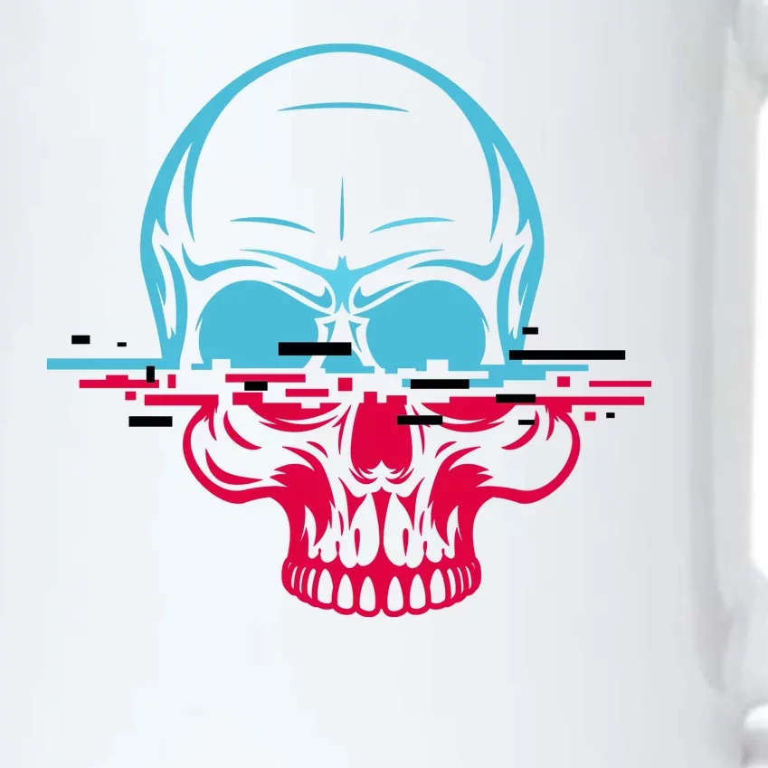 Two Tone Skull With Distortion Black Color Changing Mug