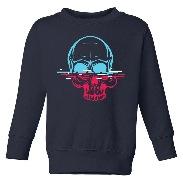 Two Tone Skull With Distortion Toddler Sweatshirt