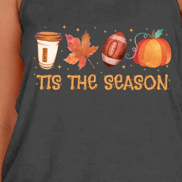 Tis The Season Festive Fall Lover Women's Knotted Racerback Tank