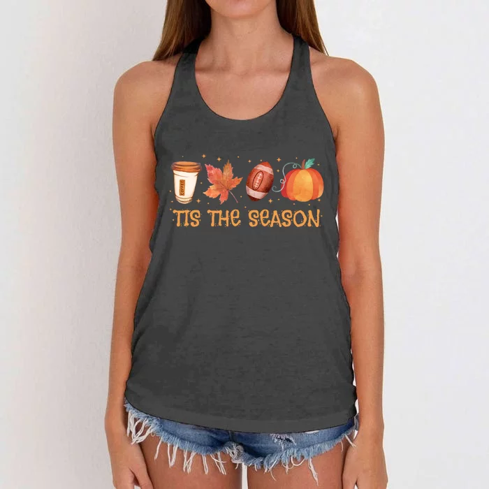 Tis The Season Festive Fall Lover Women's Knotted Racerback Tank