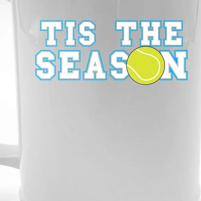 Tis The Season Tennis Player Gift Front & Back Beer Stein