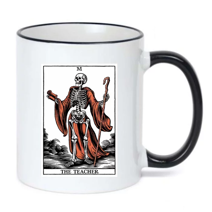 The Teacher Skeleton Tarot Card Gift Black Color Changing Mug