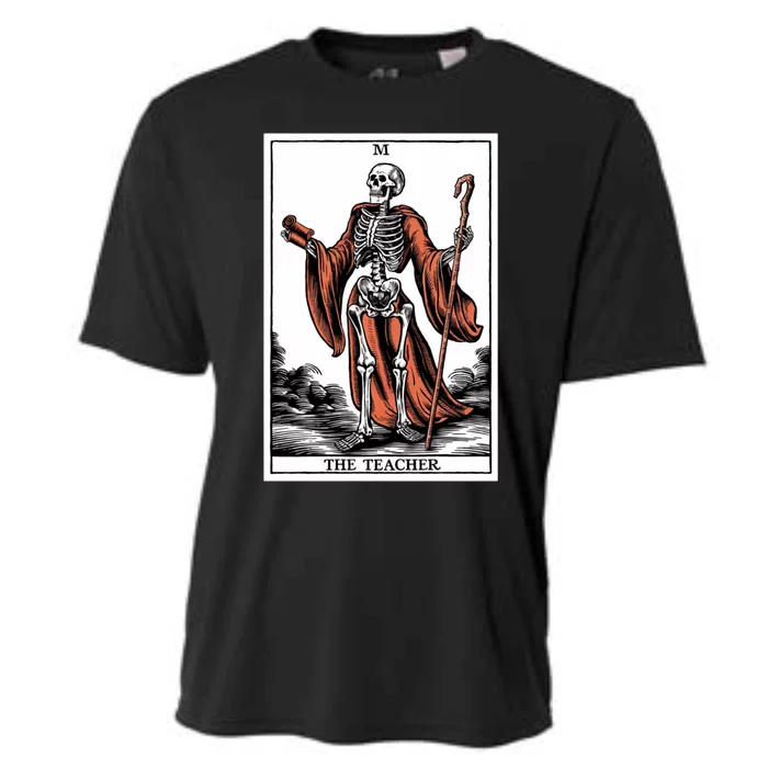 The Teacher Skeleton Tarot Card Gift Cooling Performance Crew T-Shirt