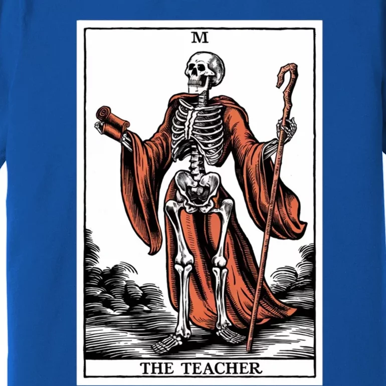 The Teacher Skeleton Tarot Card Gift Premium T-Shirt