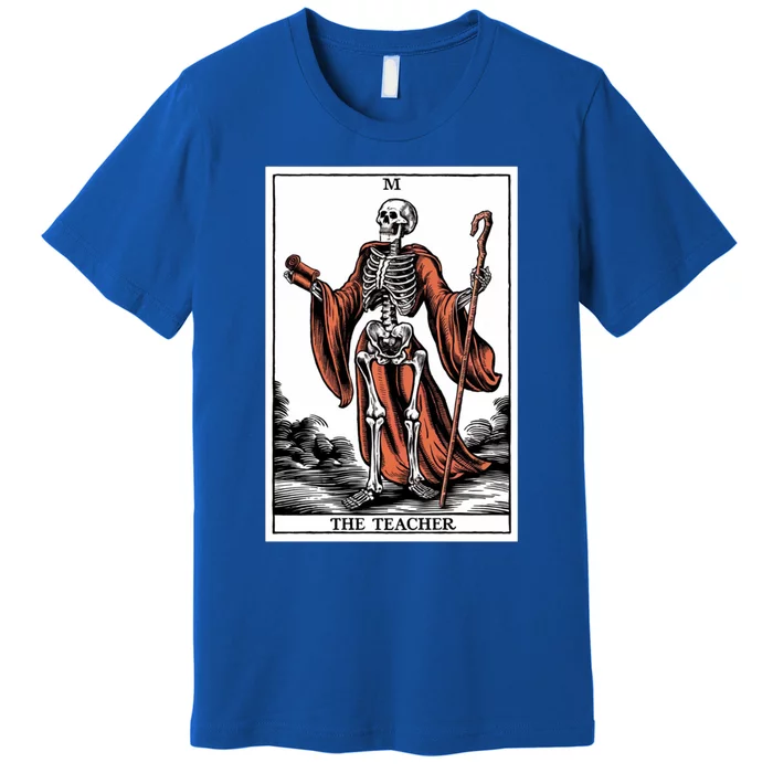 The Teacher Skeleton Tarot Card Gift Premium T-Shirt