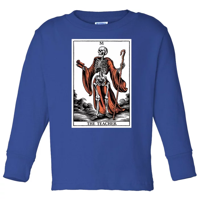 The Teacher Skeleton Tarot Card Gift Toddler Long Sleeve Shirt